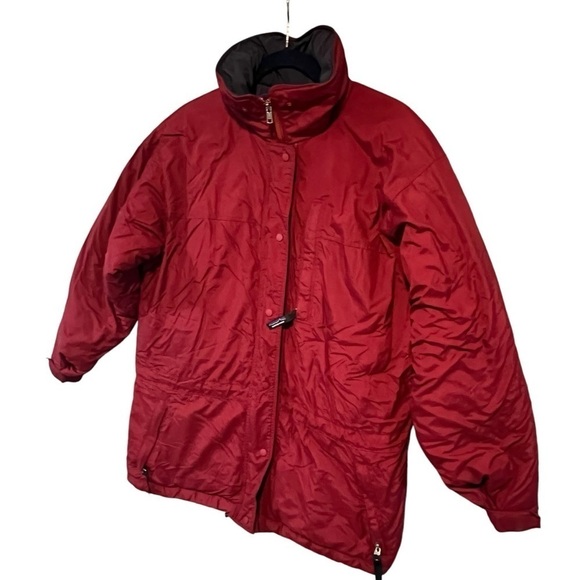 Patagonia Women's Parka Jacket Red Burgundy Size Small Mid Length Insulated coat - Picture 2 of 12